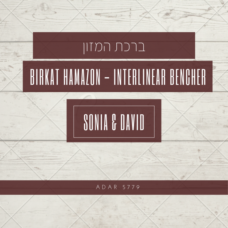 Birkat Hamazon -English Transliteration And Hebrew - Wood - Benchers ...