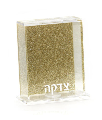 Tzedakah Box glitter back